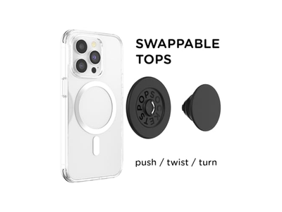 Agarre para teléfono para MagSafe con soporte y soporte magnético - Negro