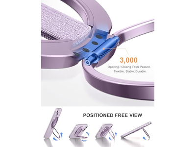 Soporte para teléfono con presilla para dedo reemplazable y soporte para anillo magnético