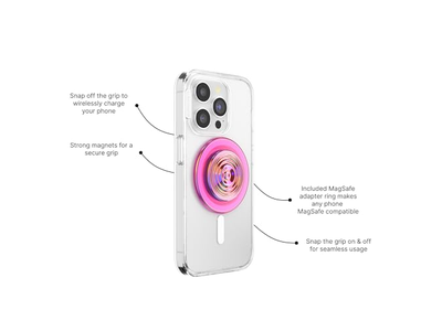 Agarre para teléfono con soporte magnético Soporte seguro superior intercambiable