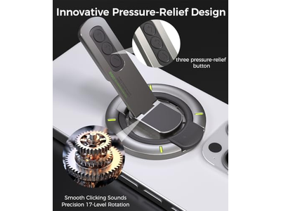 Agarre para teléfono con anillo magnético y rotación de 360 grados para todos los teléfonos