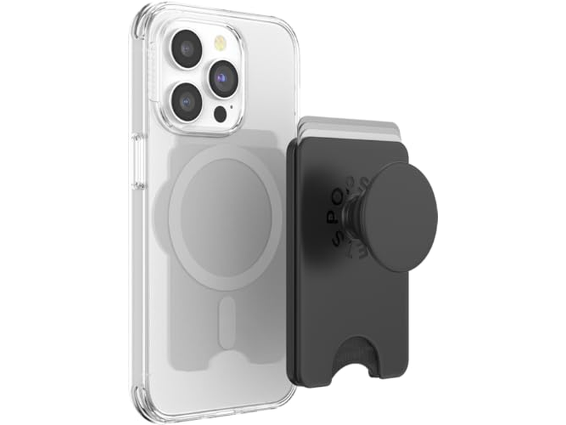 Cartera para teléfono con agarre expandible y anillo adaptador MagSafe - Negro