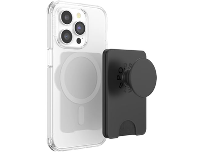 Cartera para teléfono con agarre expandible y anillo adaptador MagSafe - Negro