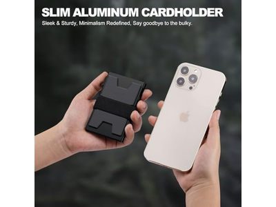 Cartera delgada de aluminio con tarjetero y bloqueo RFID para tarjetas 12plus Plus