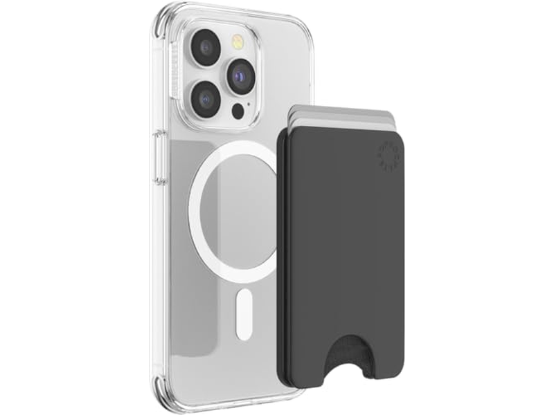 Cartera delgada para teléfono y tarjetero compatible con carga inalámbrica - Negro