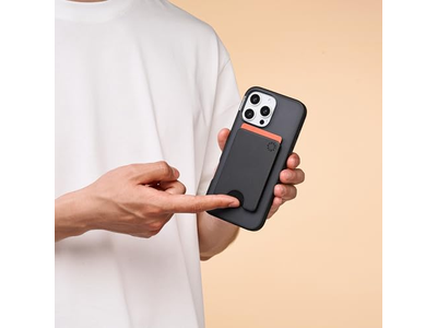 Cartera delgada para teléfono y tarjetero compatible con carga inalámbrica - Negro
