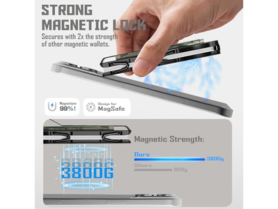 Cartera delgada con clip para billetes Tarjetero de metal con bloqueo RFID Negro