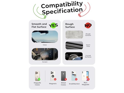 Soporte para teléfono con ventosa, soporte magnético para teléfono al vacío