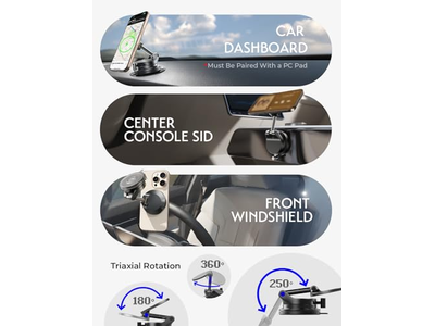 Cargador del soporte del coche de Magsafe del soporte 15W del teléfono de la ventosa