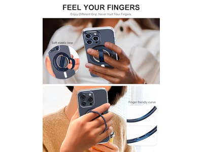 Soporte Ultra Phone Grip con imán y lazo elástico reemplazable para el dedo