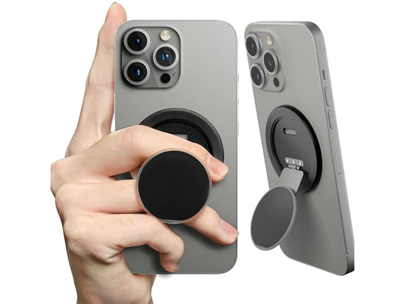 Soporte de anillo multiángulo con agarre para teléfono MagSafe ultrafino con 360 grados
