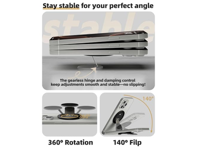Soporte de anillo multiángulo con agarre para teléfono MagSafe ultrafino con 360 grados
