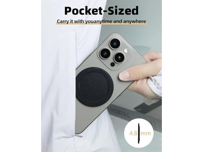 Soporte de anillo multiángulo con agarre para teléfono MagSafe ultrafino con 360 grados