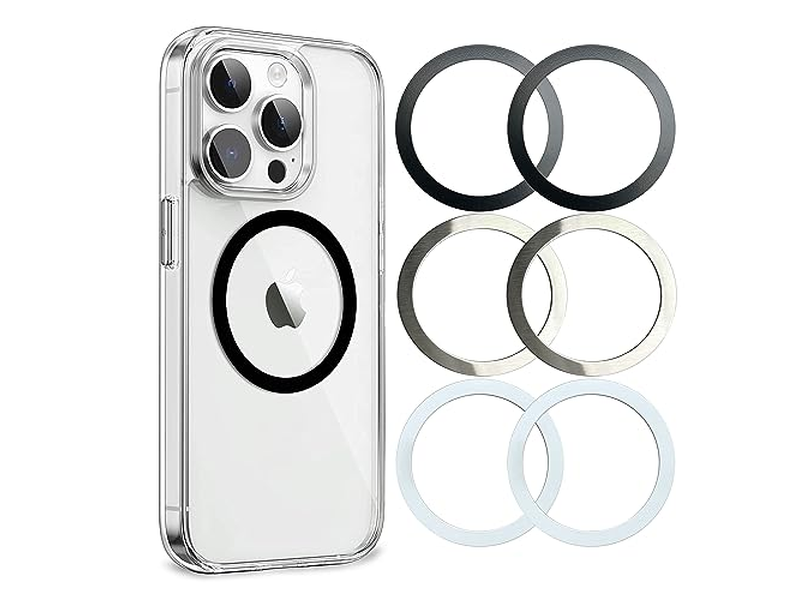 Anillos metálicos universales compatibles con pegatina MagSafe