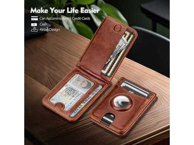 Soporte para billetera con soporte para Airtag Portatarjetas con bloqueo RFID 5 tarjetas Slo