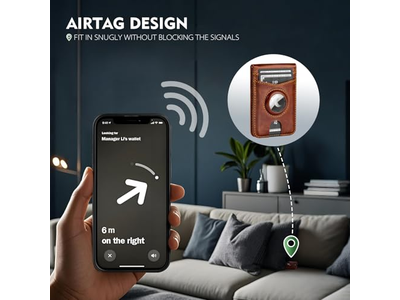 Soporte para billetera con soporte para Airtag Portatarjetas con bloqueo RFID 5 tarjetas Slo